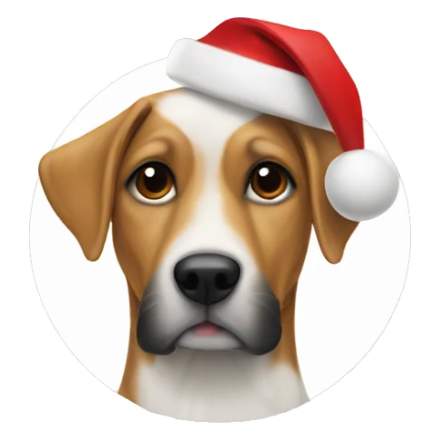a dog with christmass cap  sticker