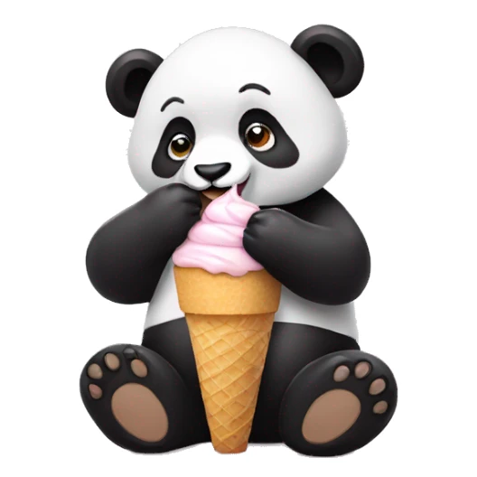 Panda eating ice cream sticker