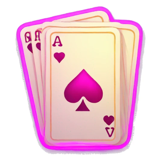 playing cards with neon elements sticker
