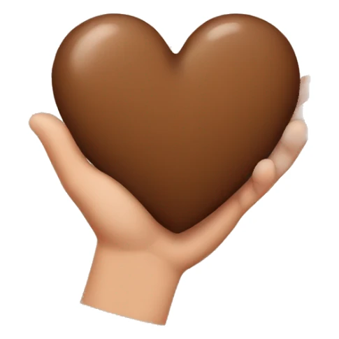 Brown heart in hand sticker