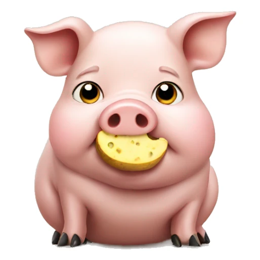 pig eating potato sticker