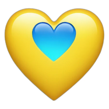 Yellow and blue heart sticker