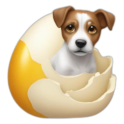 chien sur un oeuf sticker