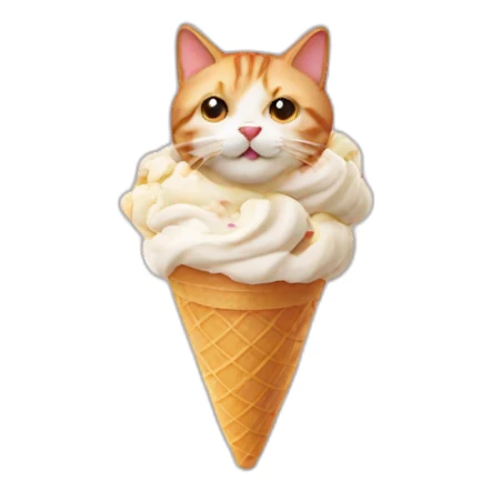 cat in an ice cream sticker