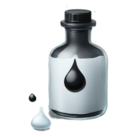 dropped ink vial on the table sticker