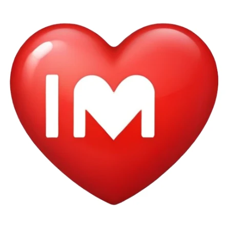 Heart with an M inside sticker