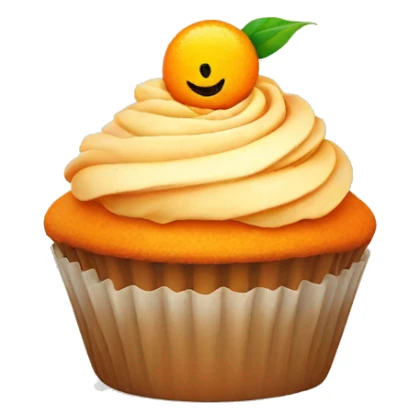 Orange cupcake with a happy face  sticker