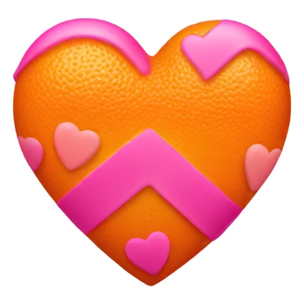 Orange and pink heart sticker