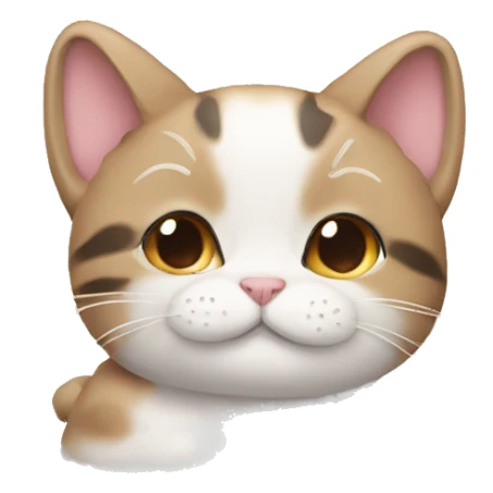 Little cat with bun sticker