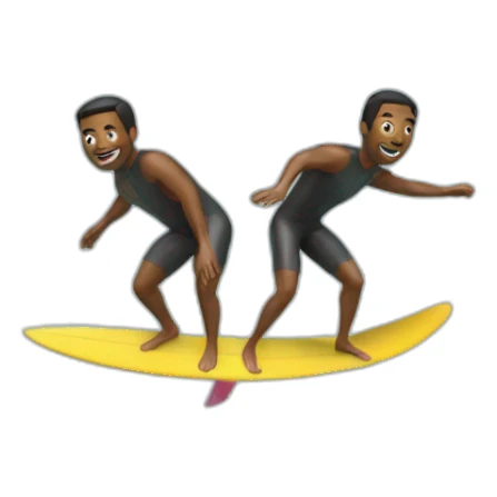 two men surfing sticker