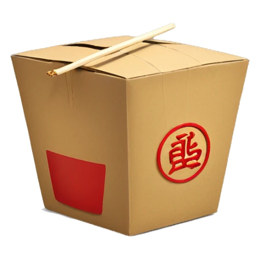Chinese takeout box and chopsticks sticker