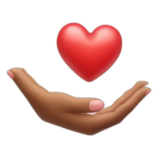 Hand giving a heart sticker