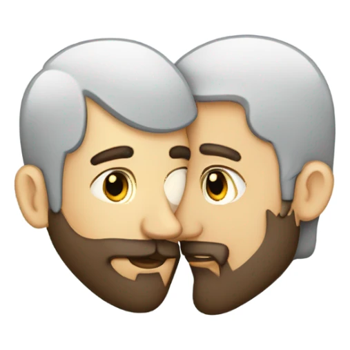 imminent kiss between lovers man with beard sticker