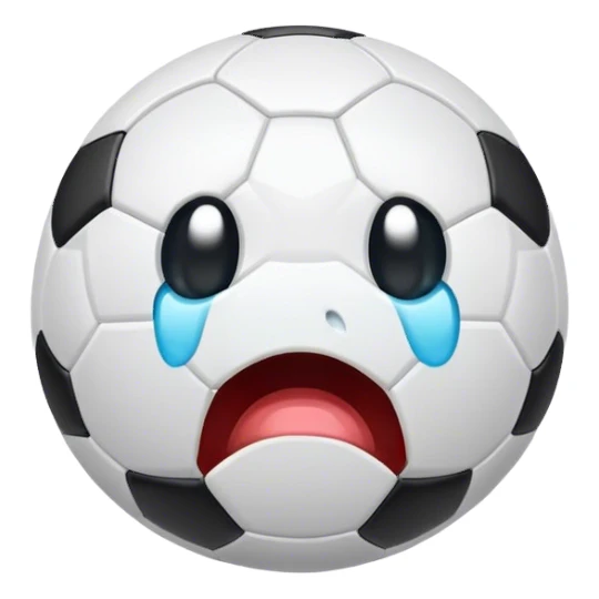 Crying soccer ball sticker