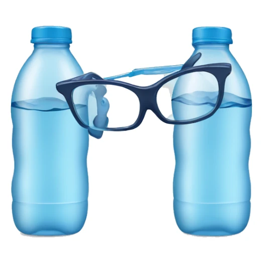 Water bottle with glasses sticker