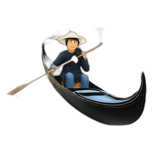 Gondelfahrer auf einer Gondel in Venedig sticker