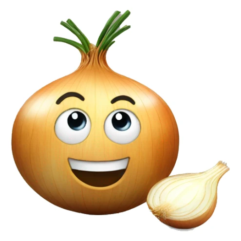 Enjoying an onion sticker