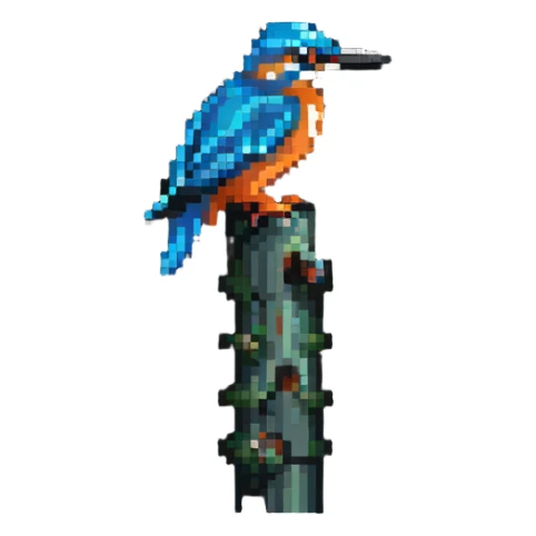 kingfisher bird on a tall tower sticker