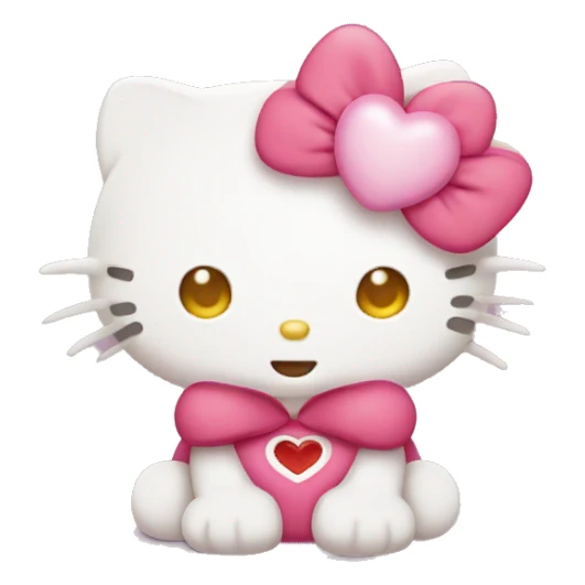 Hello kitty with a hearteyes sticker