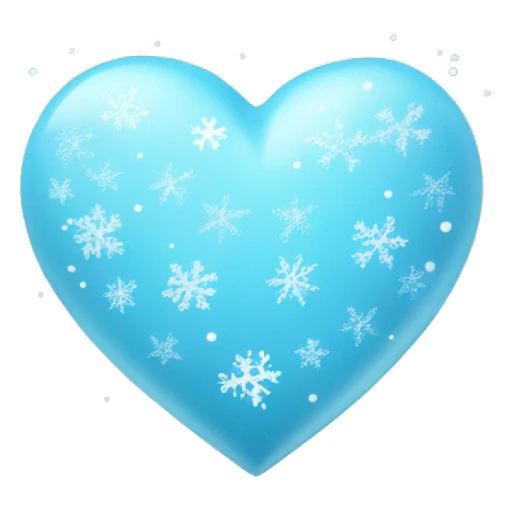 Light blue heart with small snowflakes sticker