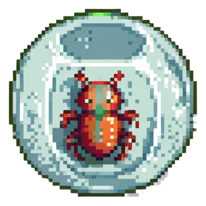 MRI parasitic embryo, digital, fetal small shape in otherworldly bubble, eerie, horror, pupa, crystalis, in-utero, sea-life, crustaceanoid, photorealism sticker