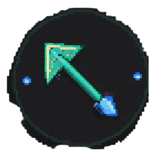 pixel art MORE button with arrow sticker