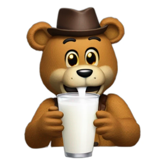 Freddy fazbear animatronic drinking milk sticker