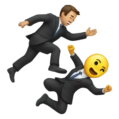 Person falling sticker