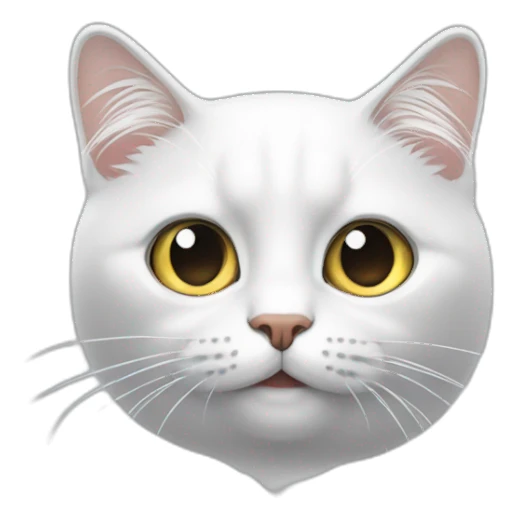 chat blanc avec des yeux averon  sticker