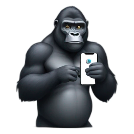 Gorilla holding a Pixel phone sticker