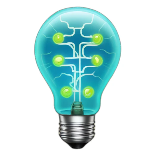 lightbulb illuminated by a circuit pattern sticker