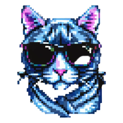 cool cat with dark sunglasses sticker