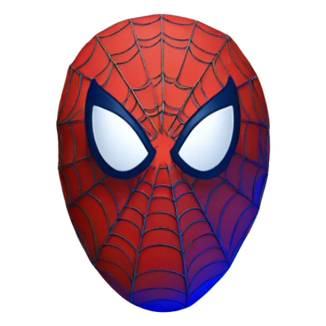 Spiderman face round red and blue sticker