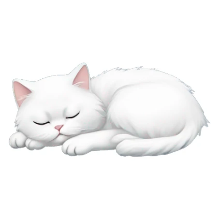White Persian cat sleeping on blue crescent moon  sticker