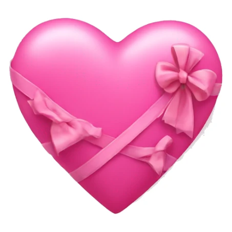 pink heart with bows sticker