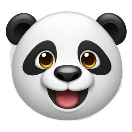 a panda with a smile sticker