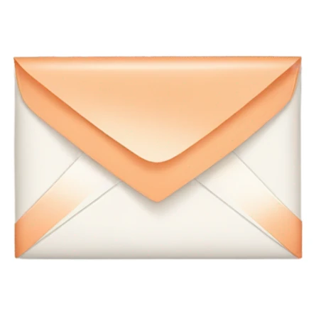 white post card envelope with a peach color ruban  sticker