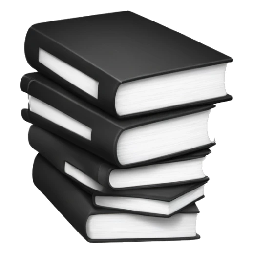 stack of black and white books sticker