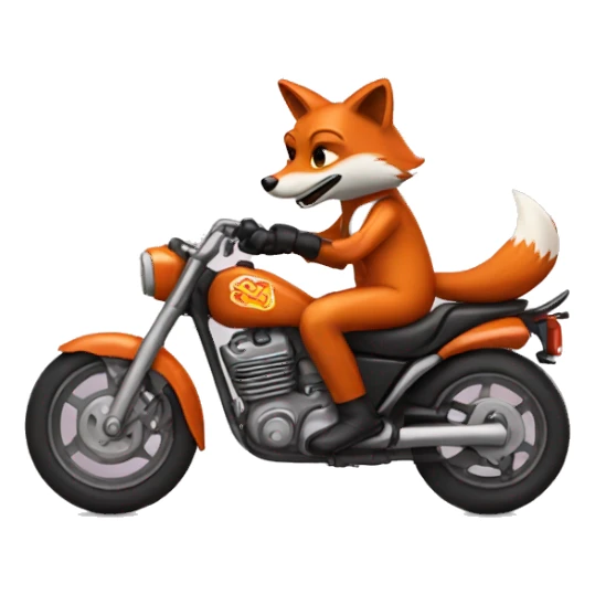 Fox riding a motorcycle  sticker