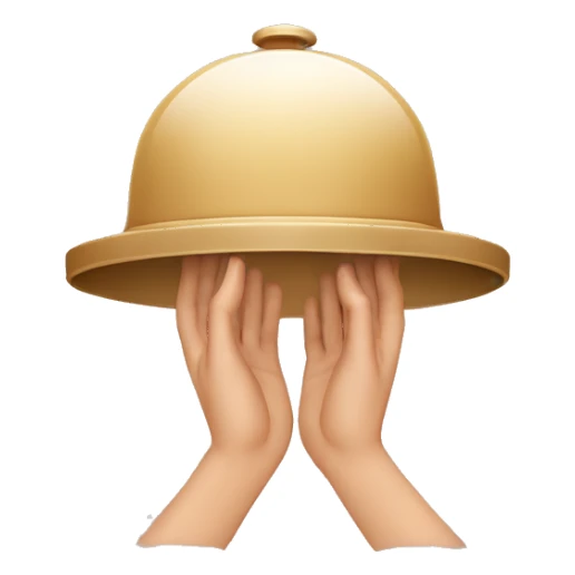 hands with tray and cloche sticker