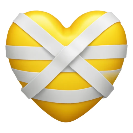 Yellow heart wrapped in bandage sticker
