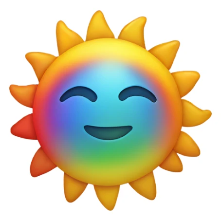 Rainbow sun sticker