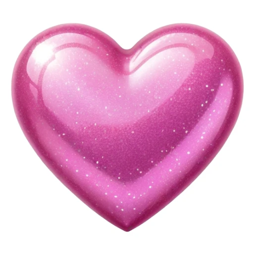 Pink glittery heart sticker