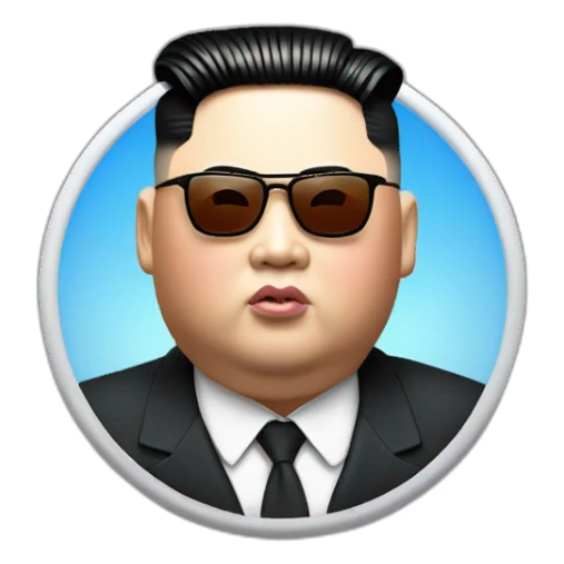 Kim jong UN and LOGO Nike badge sticker