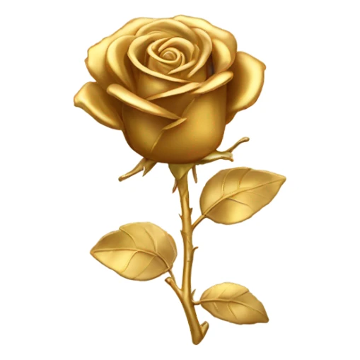 gold rose  sticker
