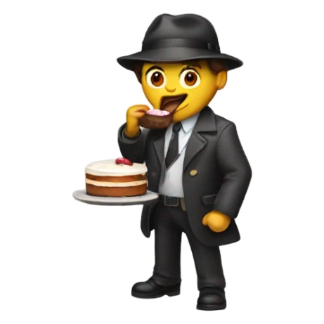 Detective eating cake sticker