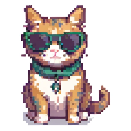 A cat wearing sunglasses sticker