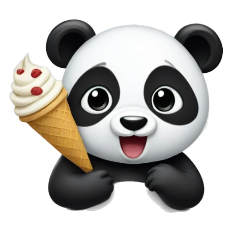 Panda eating ice cream sticker