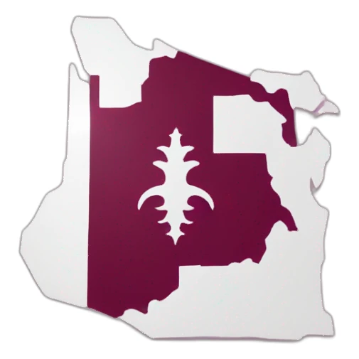 Qatar map and flag sticker