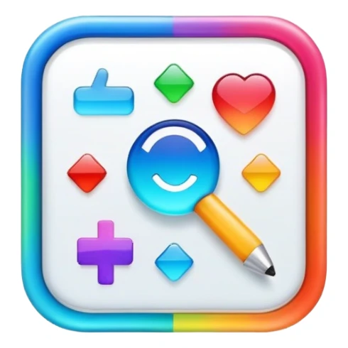 Mobile application icon with colorful app logo sticker